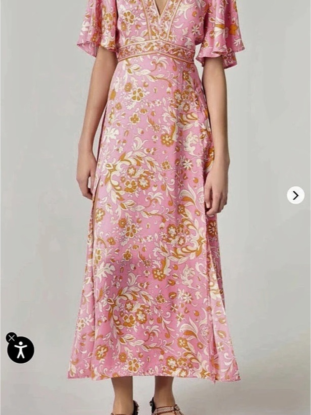 Maje Patterned flowing maxi dress